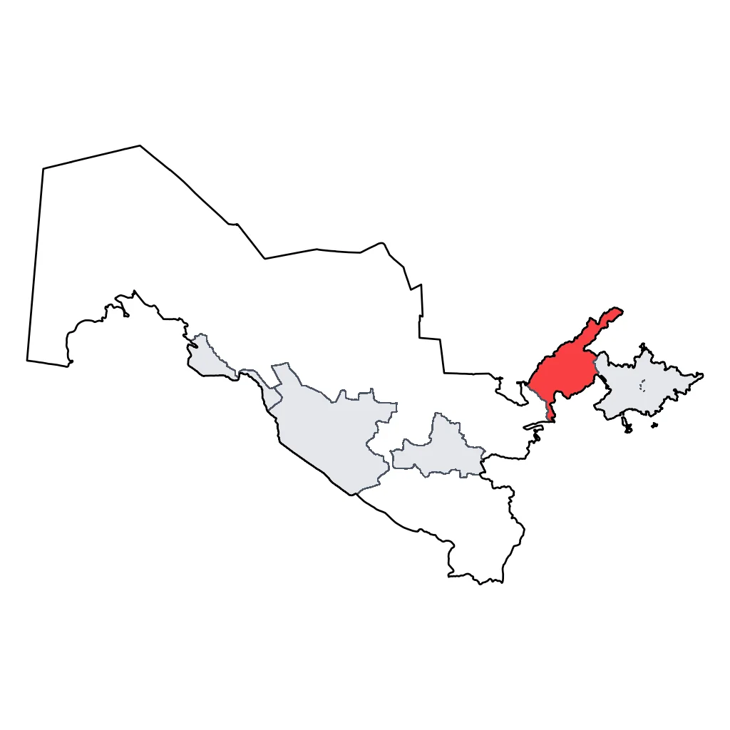 Map showing regions suitable for Ski & Snow in Uzbekistan. Overall suitability: very_good.