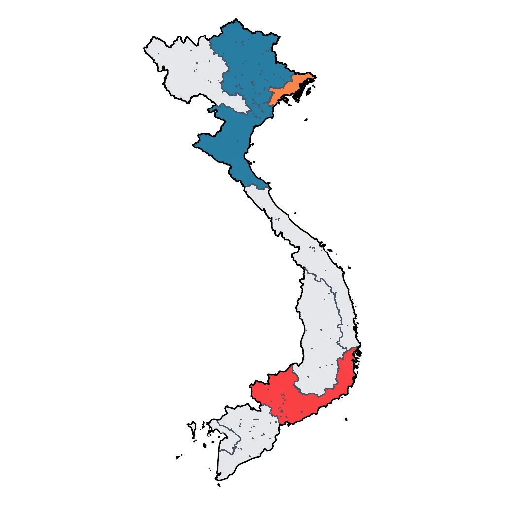 Map showing regions suitable for Educational & Exploratory in Vietnam. Overall suitability: very_good.