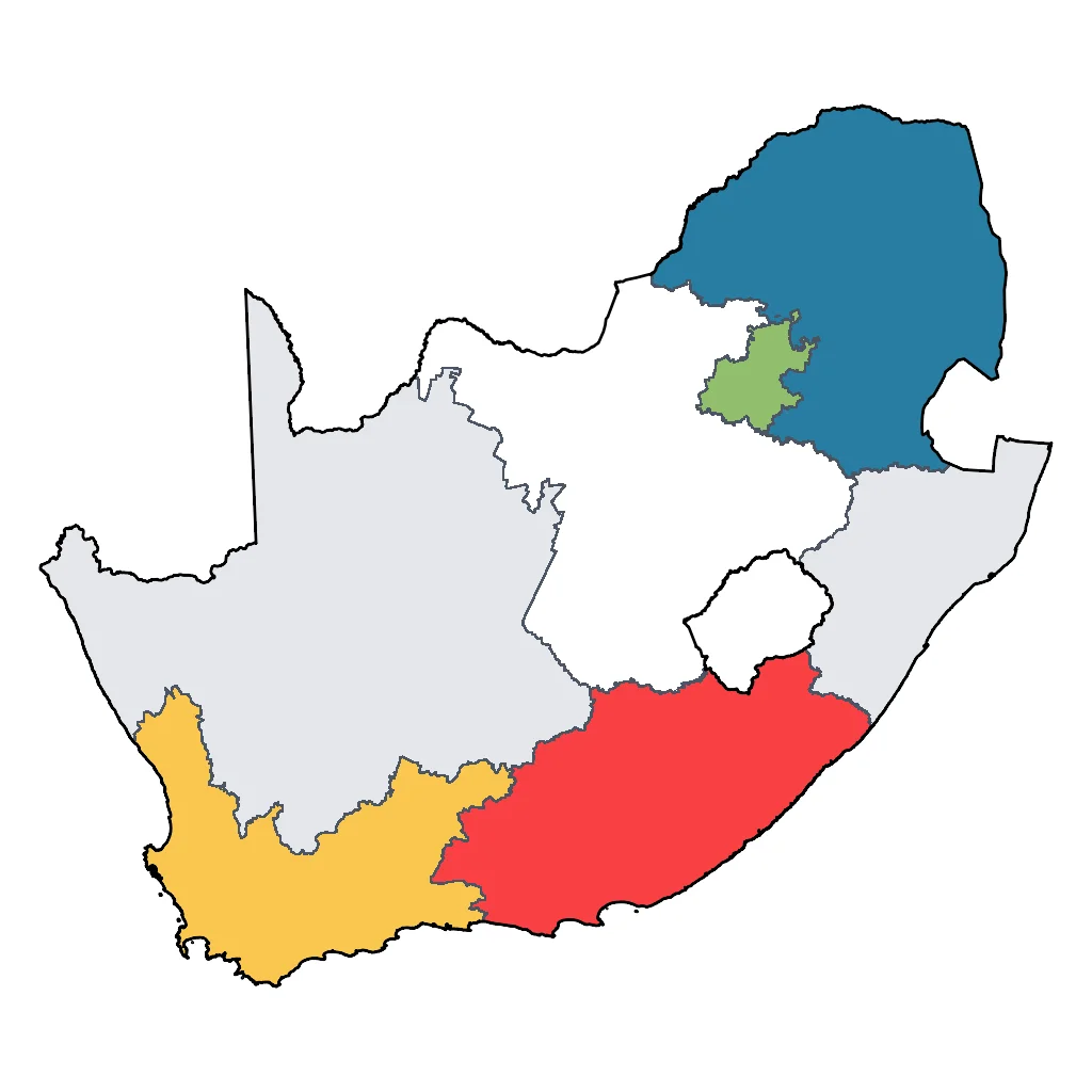 Map showing regions suitable for Educational & Exploratory in South Africa. Overall suitability: good.