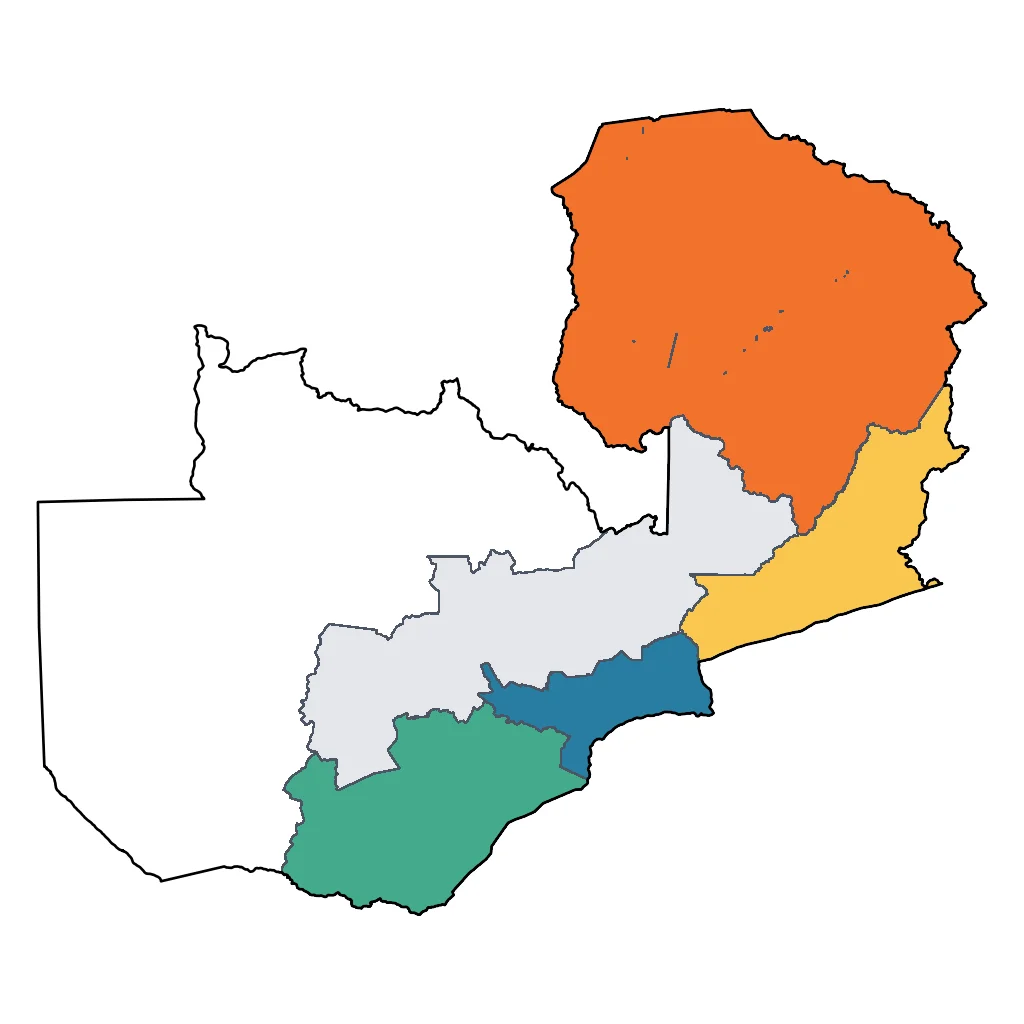 Map showing regions suitable for Adventure & Nature in Zambia. Overall suitability: excellent.