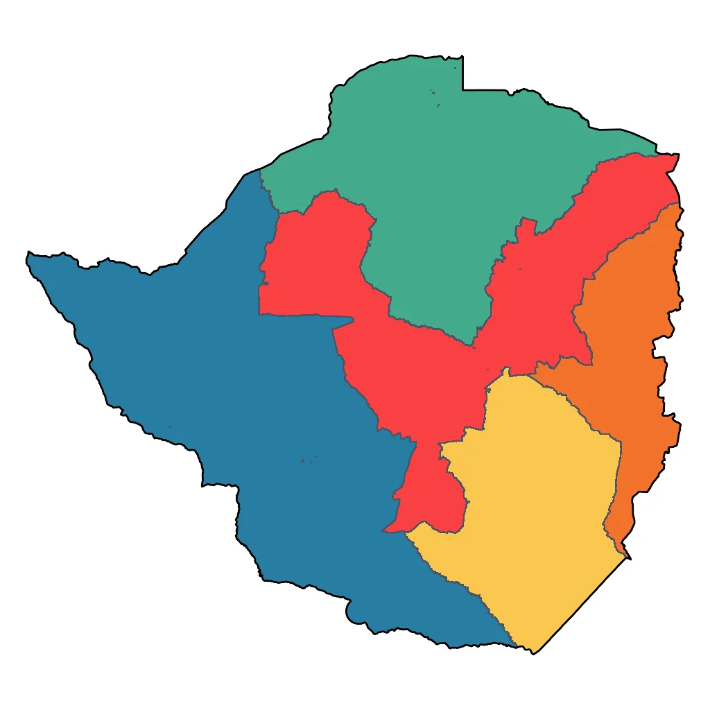 Map showing regions suitable for Relaxation & Wellness in Zimbabwe. Overall suitability: marginal.