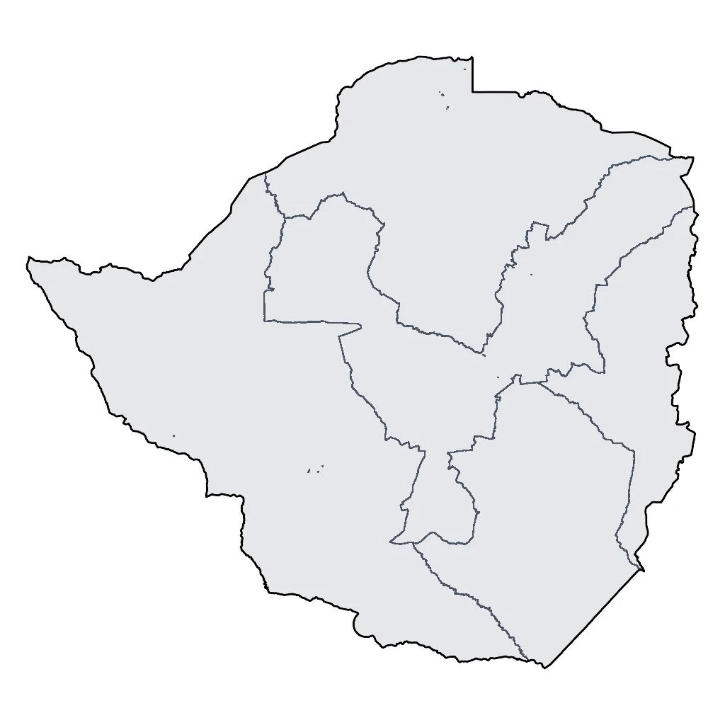 Map showing regions suitable for Theme Park & Entertainment in Zimbabwe. Overall suitability: marginal.
