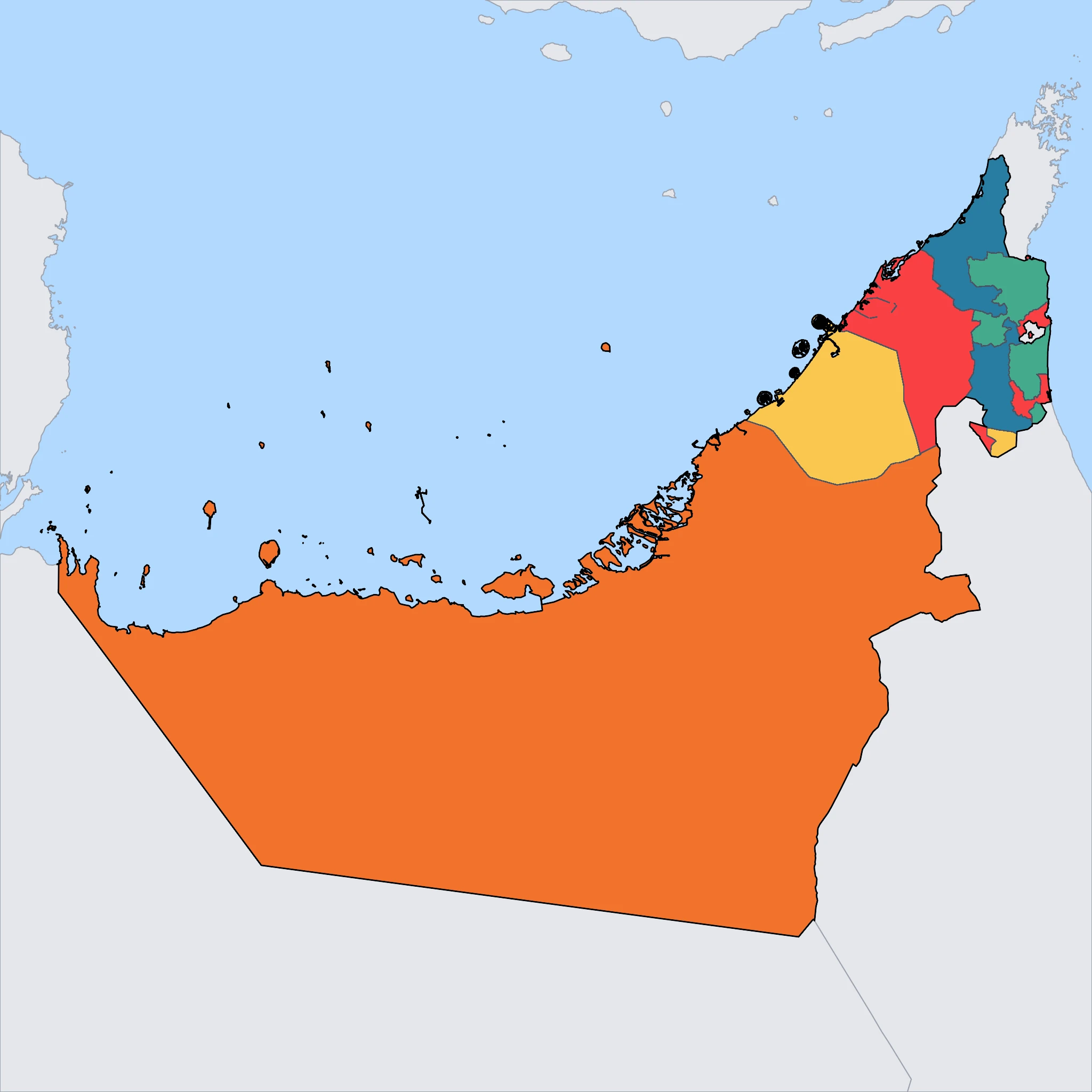 Map of United Arab Emirates