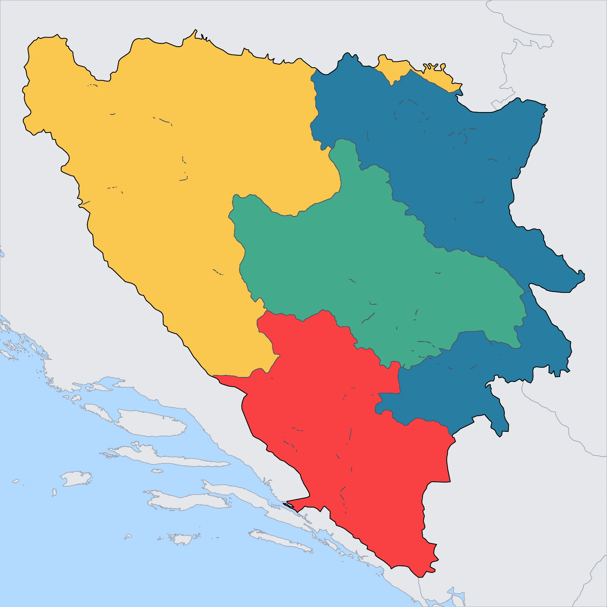 Map of Bosnia and Herzegovina