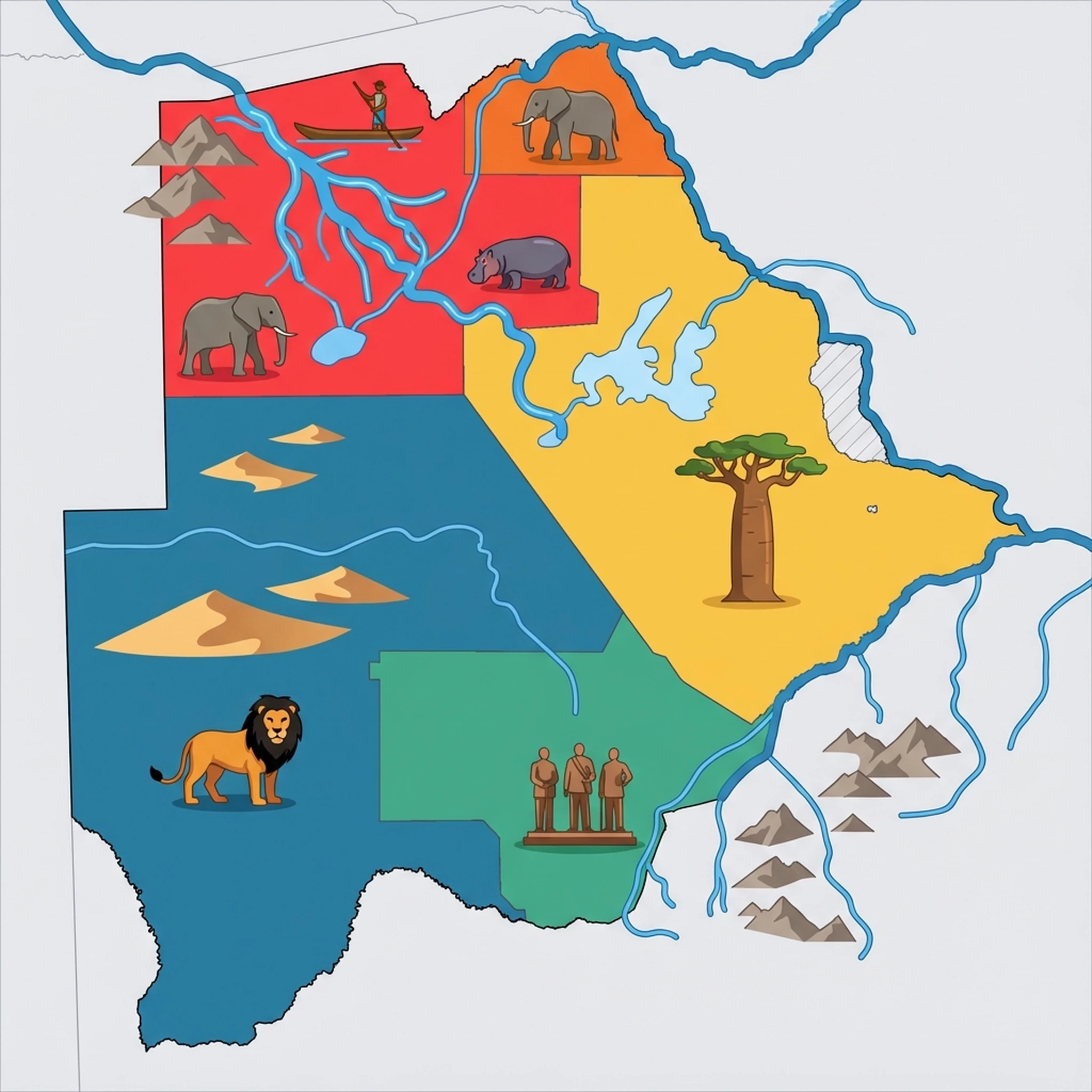 Map of Botswana