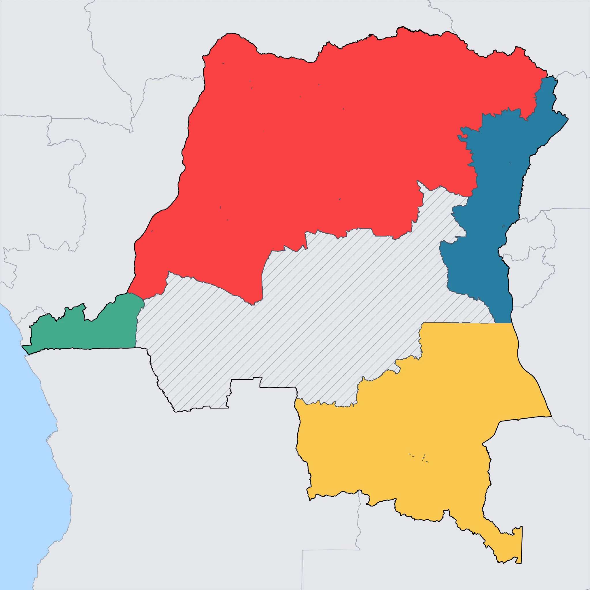 Map of Democratic Republic of the Congo