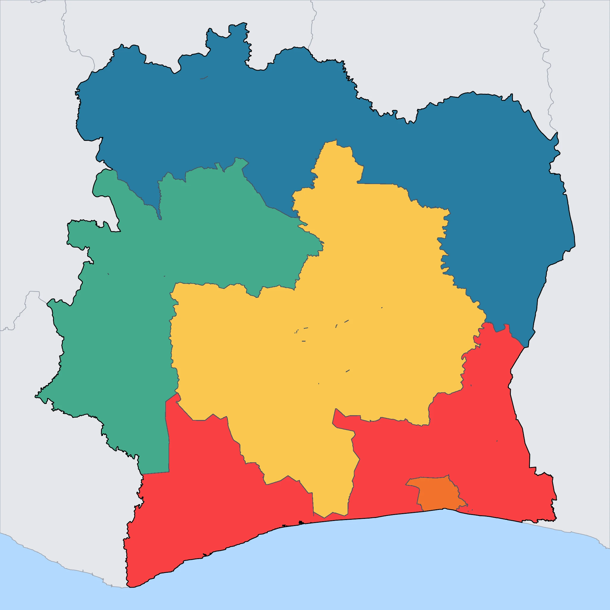Map of Ivory Coast