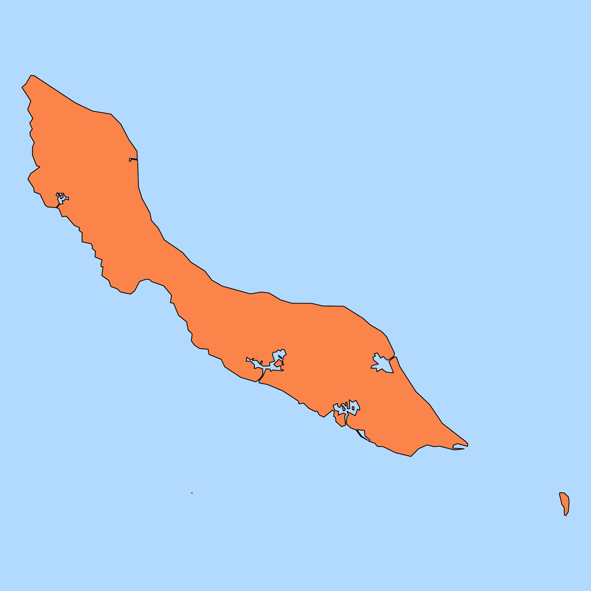 Map of Curaçao