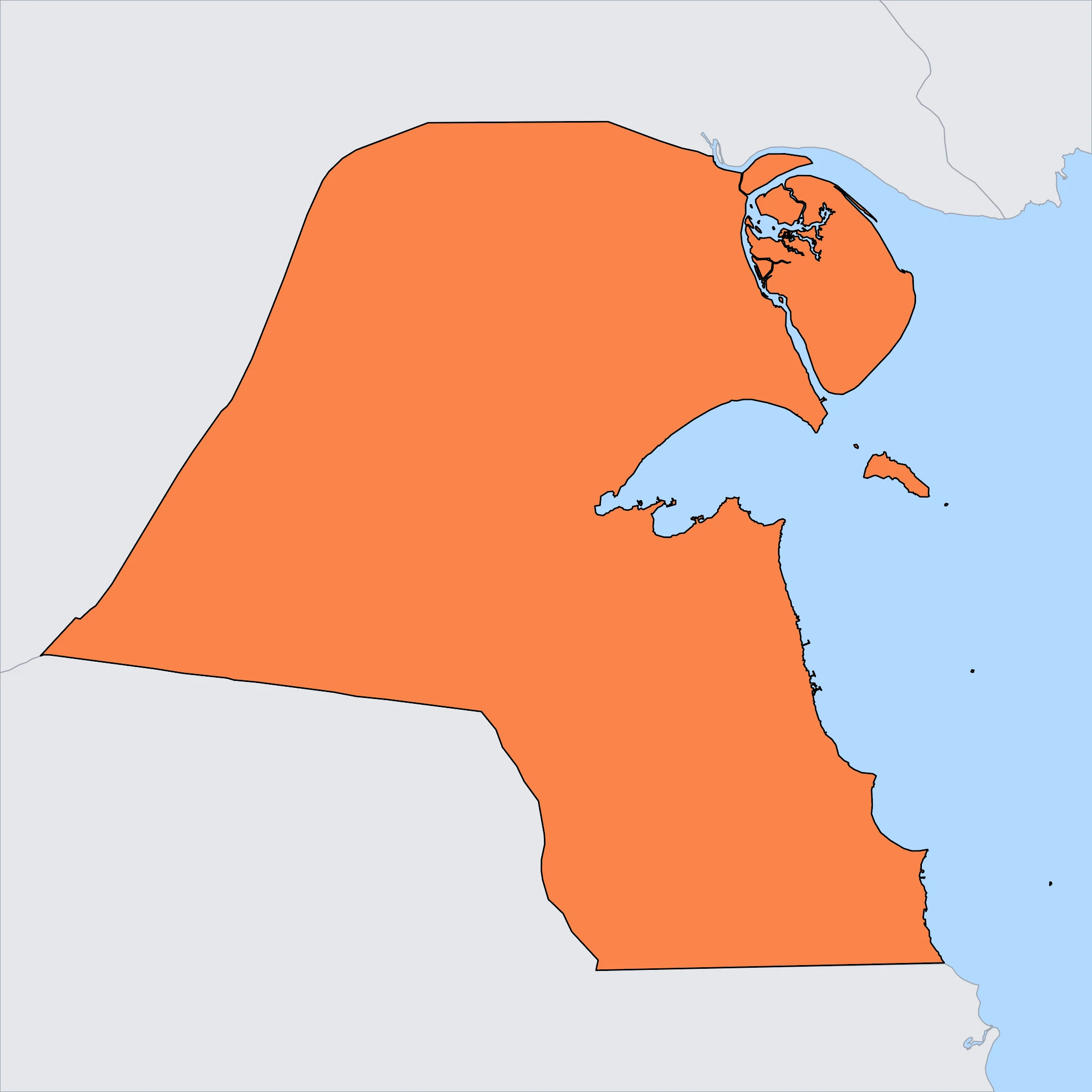 Map of Kuwait