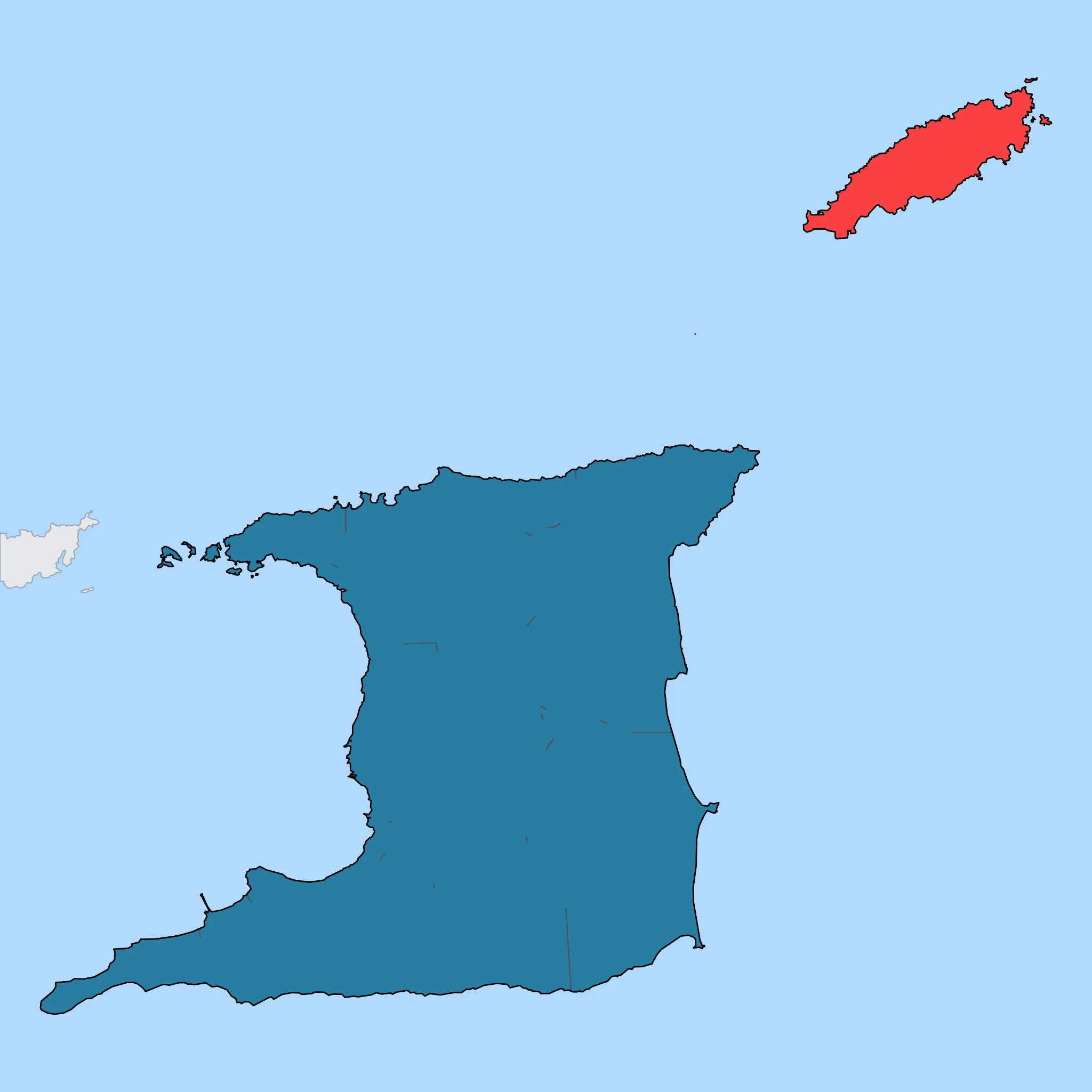 Map of Trinidad and Tobago